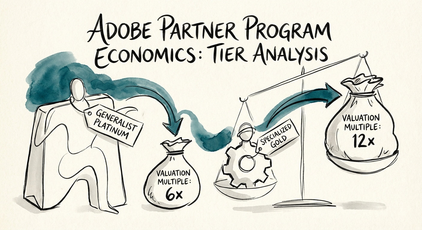 Comparison of 'Generalist Platinum' vs 'Specialized Gold' valuation multiples in private equity