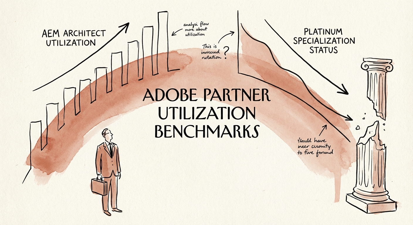 Graph showing the inverse relationship between AEM Architect utilization rates and retention of Platinum Specialization status.