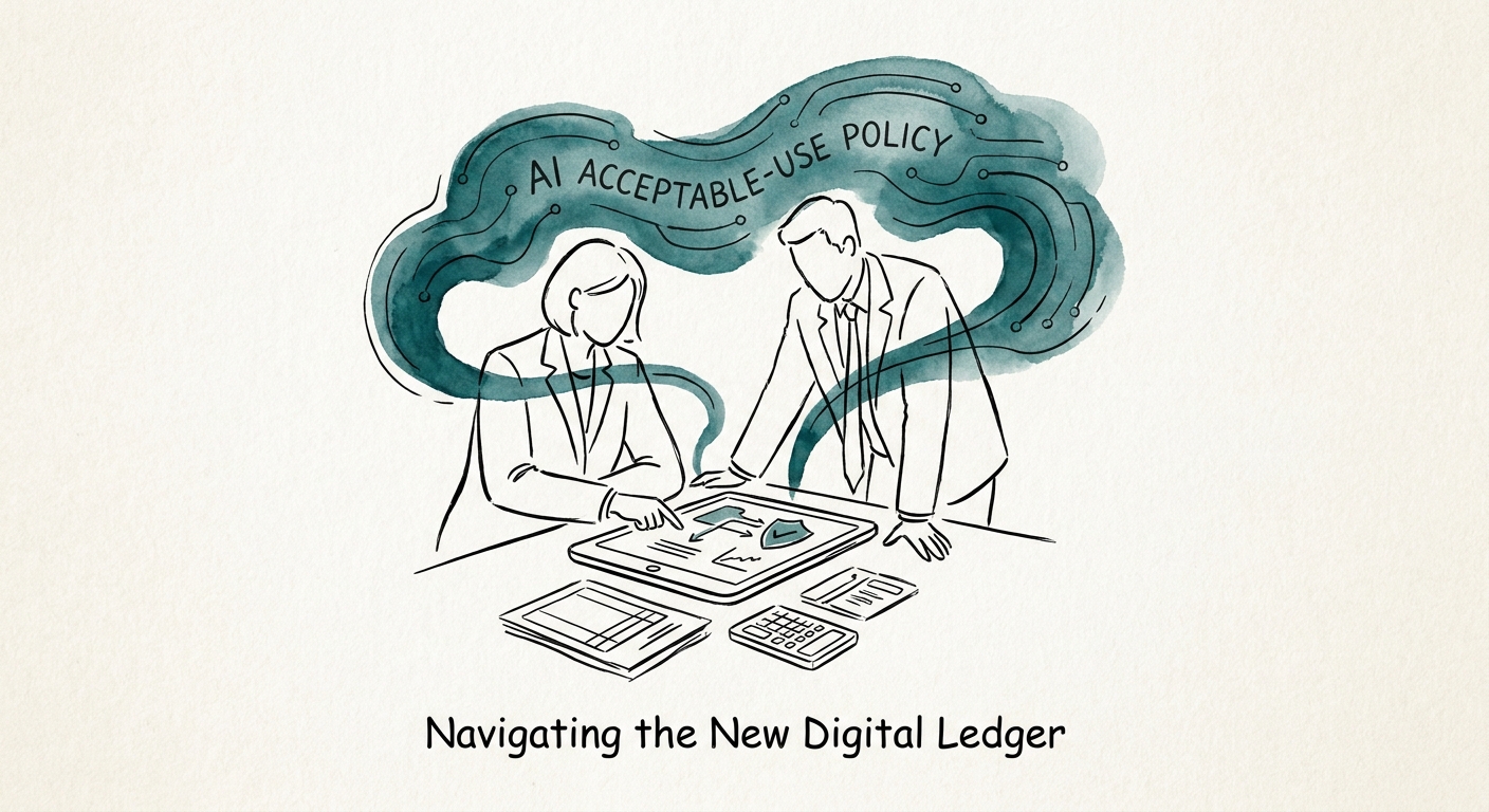 Accounting leaders reviewing a practical AI acceptable-use policy.