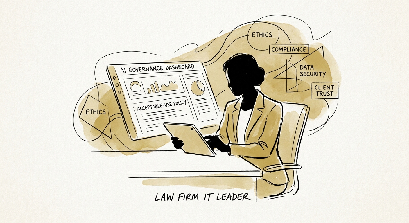 Legal services leaders reviewing a practical AI acceptable-use policy.
