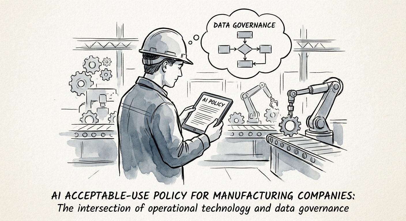 Manufacturing and distribution leaders reviewing a practical AI acceptable-use policy.