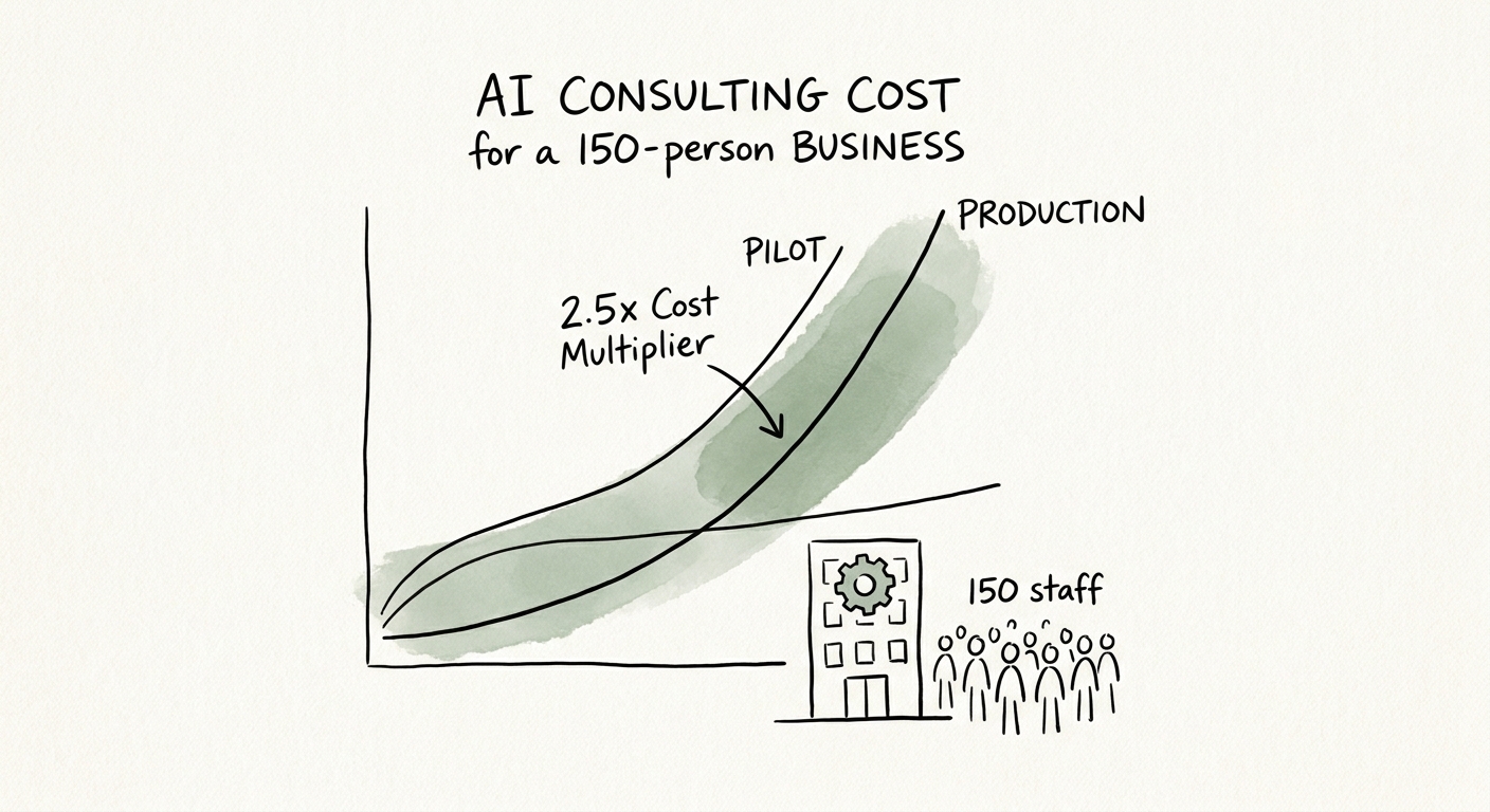AI consulting scope review showing workflow value, access controls, implementation effort, and adoption owner.