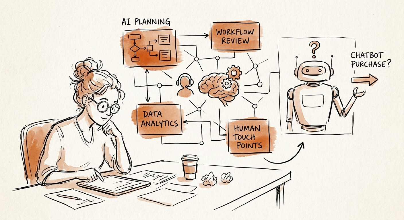 Operator workspace for AI Customer Service planning and AI workflow review.