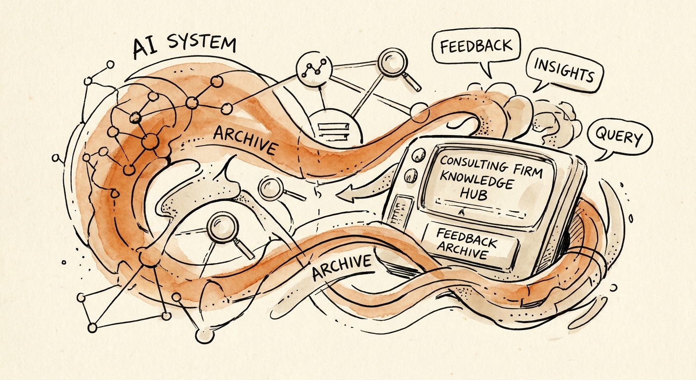 Consulting firms reviewing a governed AI workflow for customer feedback archives.