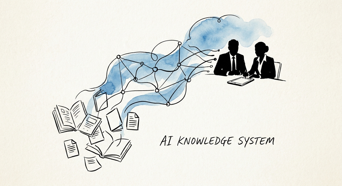 Leadership team reviewing a governed AI workflow plan for product documentation.