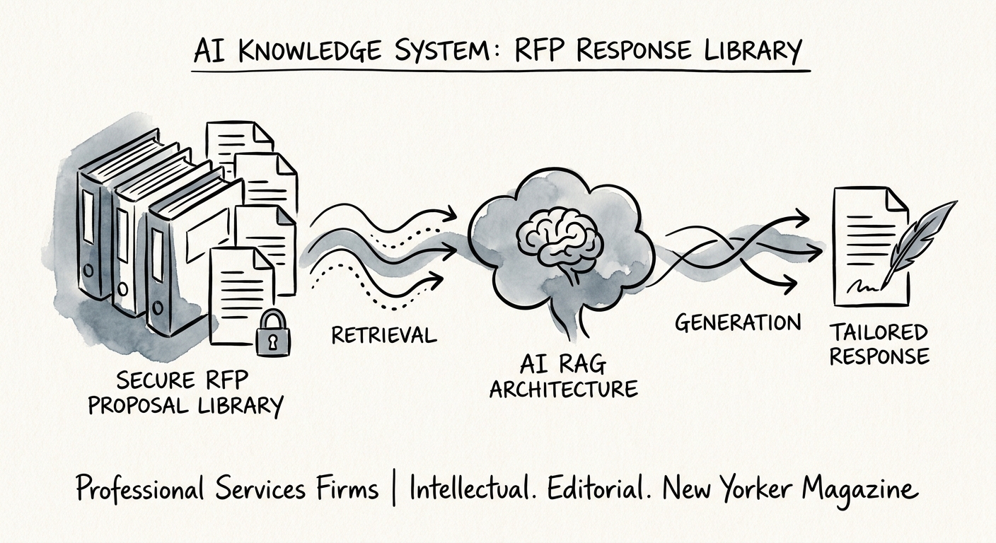 RFP response library workflow showing answer source, proof date, SME owner, reviewer correction, and submission-ready response.