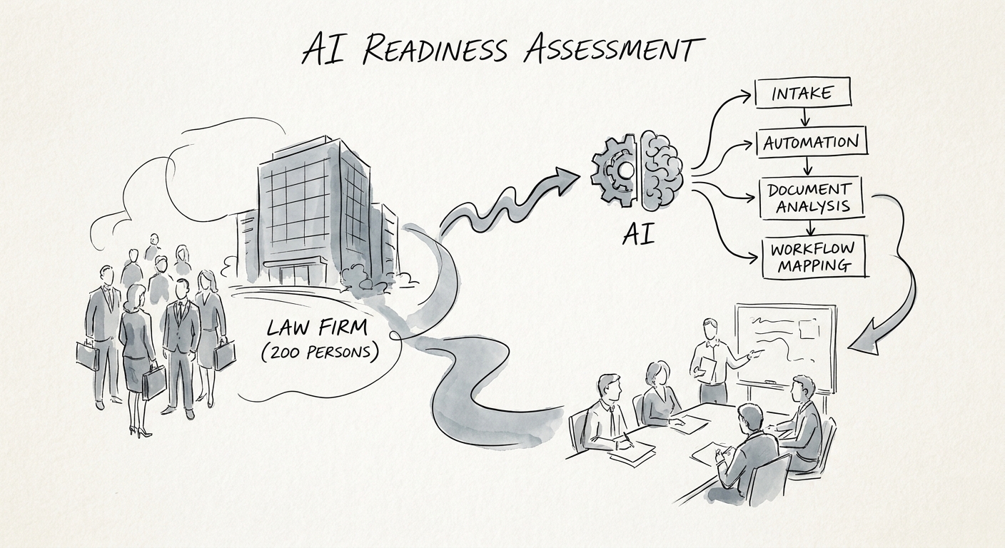 Legal operations team mapping out a document intake automation workflow.