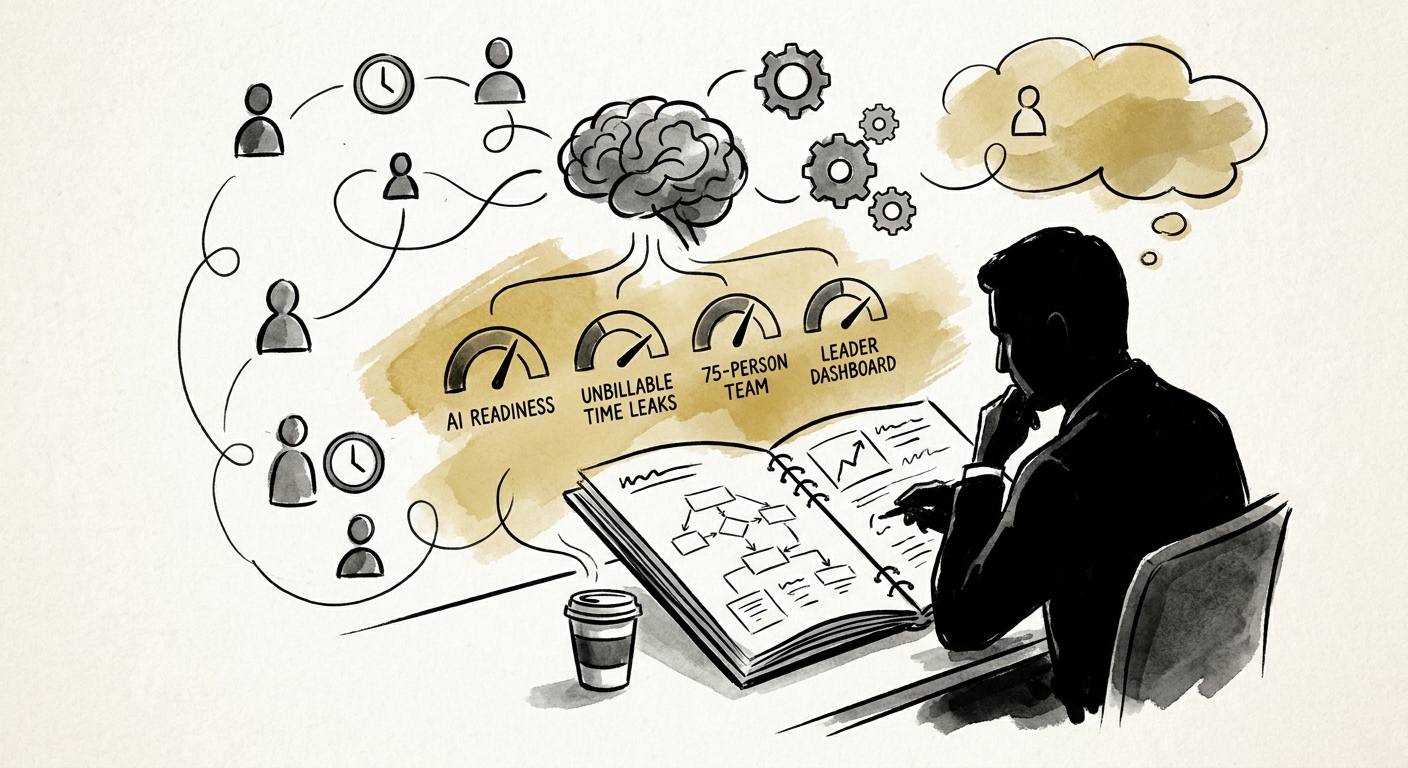 IT services leadership ranking ticketing, PSA, RMM, and knowledge-base workflows during an AI readiness assessment.