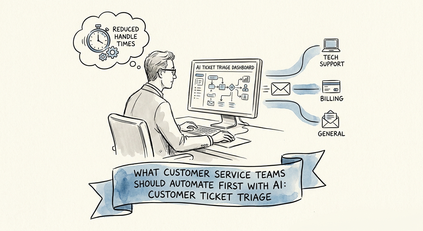 Support team reviewing AI-assisted customer ticket triage workflow.