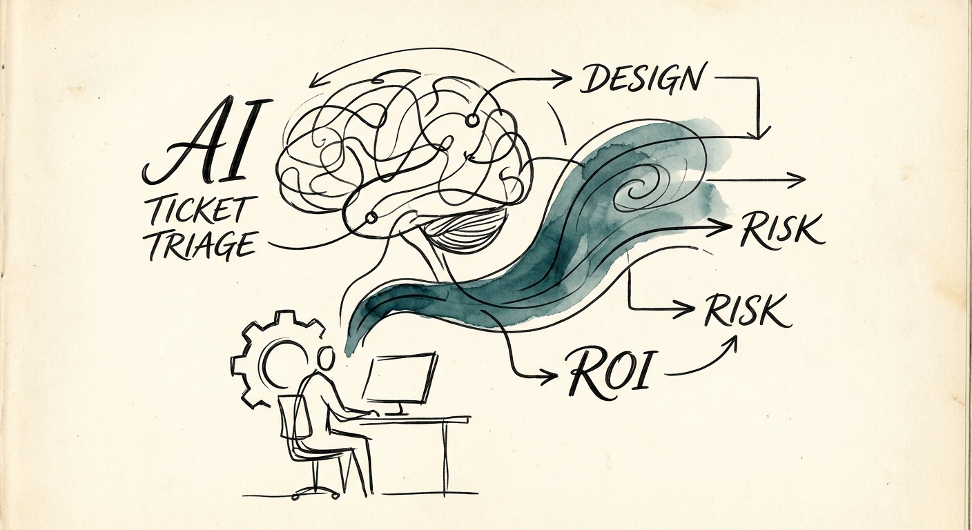 Support triage workflow routing tickets by urgency, context, knowledge links, and review rules.
