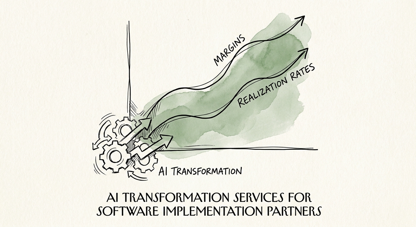 Software implementation partners in the SMB and mid-market reviewing an AI workflow plan for delivery knowledge, QA, and project-status reporting.