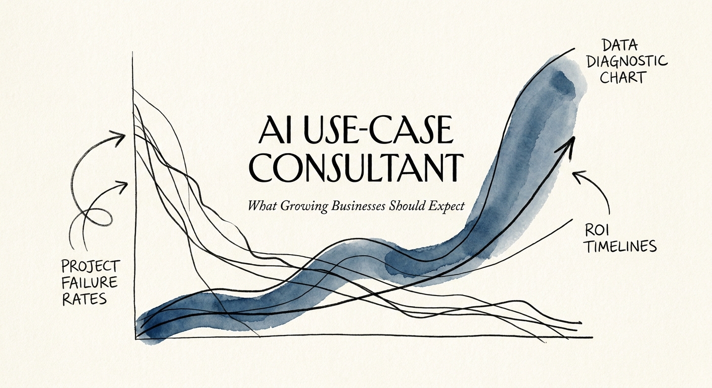 AI use-case scoring matrix comparing business value, data quality, feasibility, governance risk, and adoption effort.