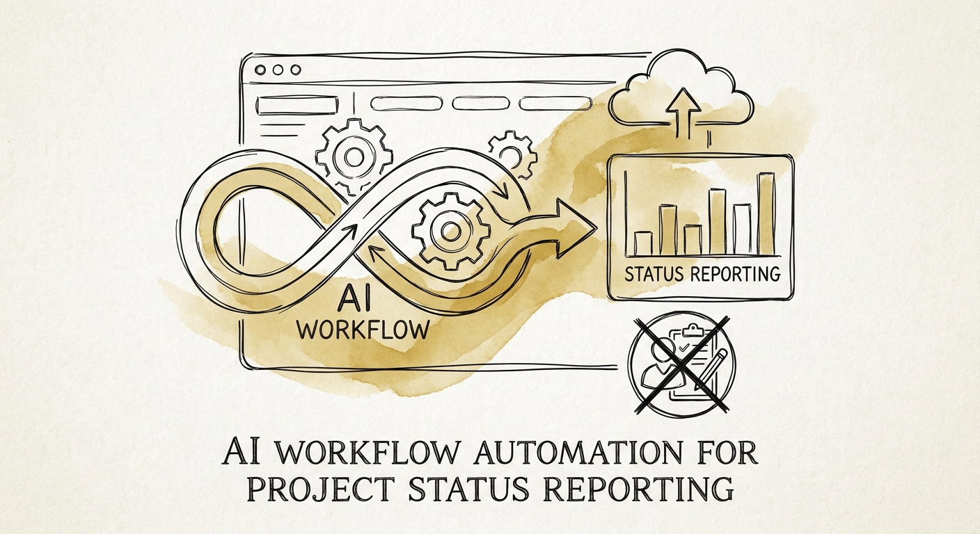 Delivery leader reviewing an AI-generated project status report with source links, risks, and owner comments.