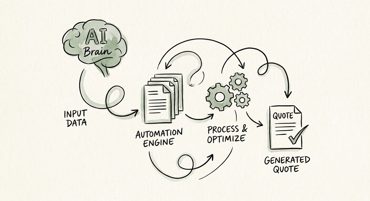 Quote turnaround workflow from CRM opportunity to pricing policy, exception routing, approval, and customer-ready quote.