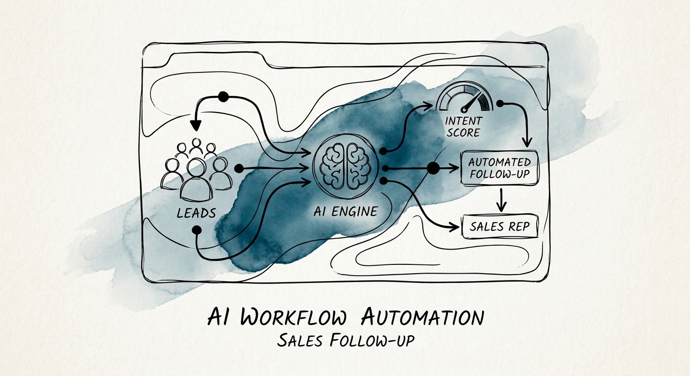 Revenue team reviewing AI sales follow-up workflow controls for routing, account context, draft approval, and CRM feedback.