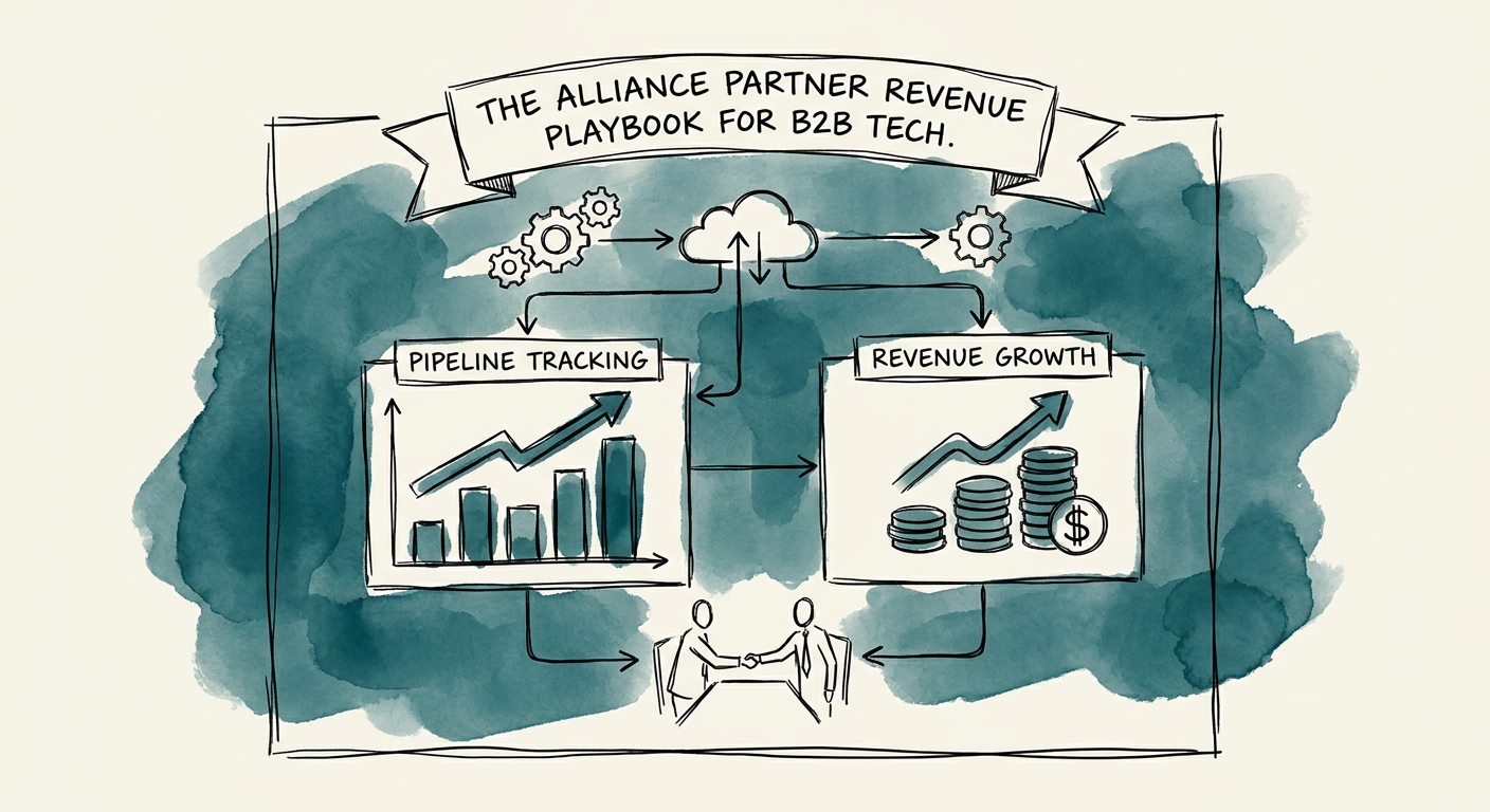 A strategic dashboard showing alliance partner pipeline tracking and partner-sourced revenue growth.