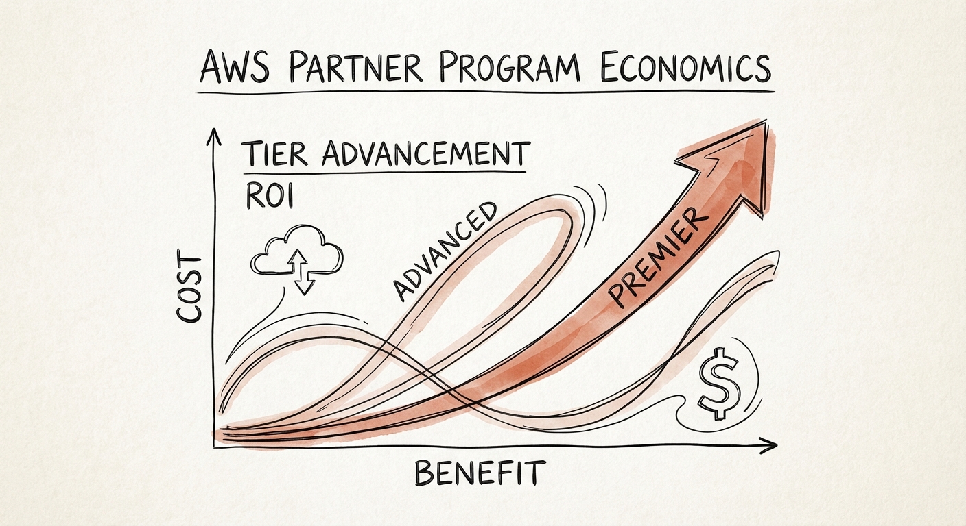 Chart showing the cost-benefit analysis of AWS Advanced vs Premier Tier status