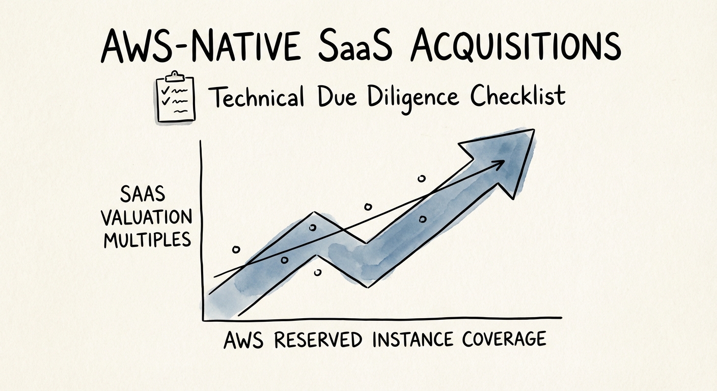 Chart showing the correlation between AWS Reserved Instance coverage and SaaS valuation multiples