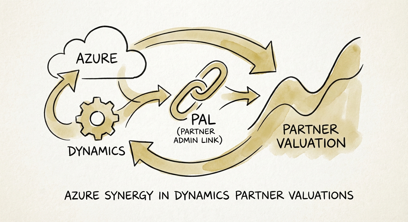 Diagram explaining the Microsoft Partner Admin Link (PAL) mechanism and its impact on partner attribution.