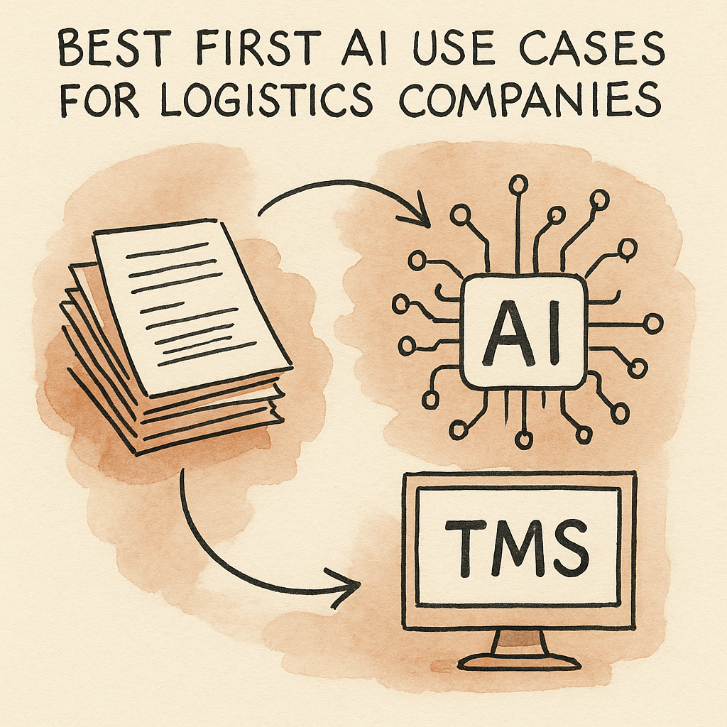 Workflow map for logistics AI document intake, exception triage, and customer visibility.