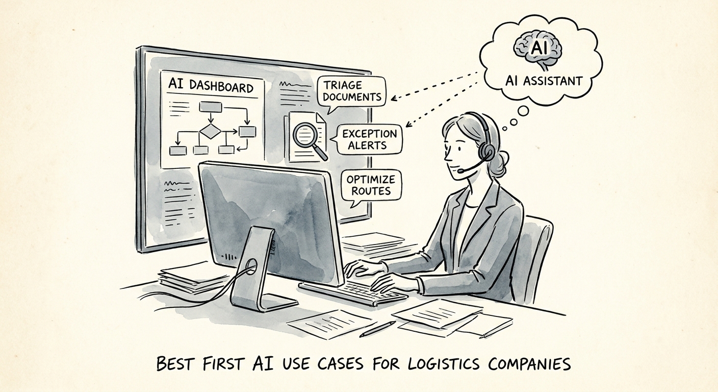 Logistics operations team reviewing AI use cases for document intake and exception triage.
