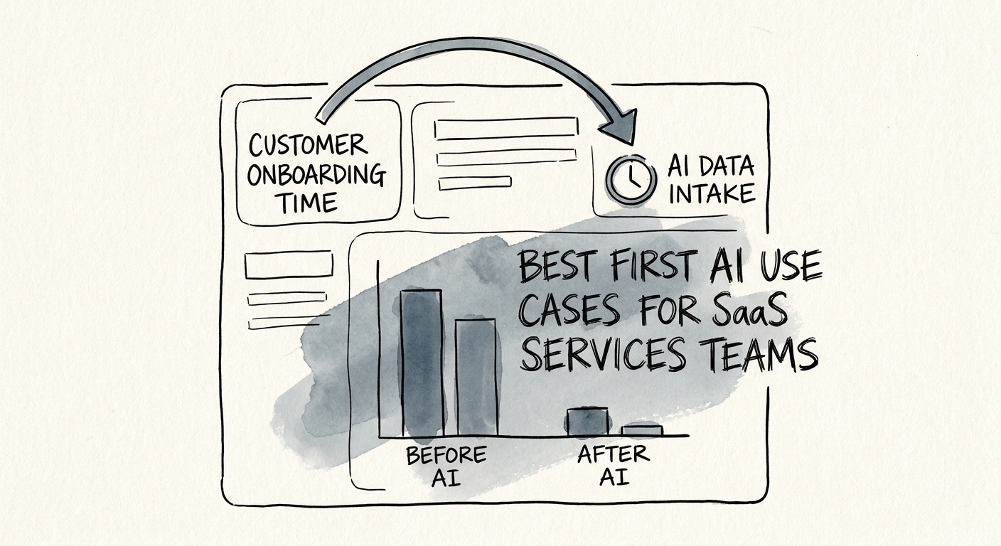 SaaS services team reviewing implementation notes, support history, account health, and renewal risk before approving an AI handoff summary.