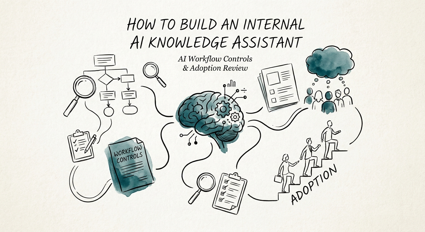 Internal knowledge assistant design with approved sources, access controls, and feedback loops.
