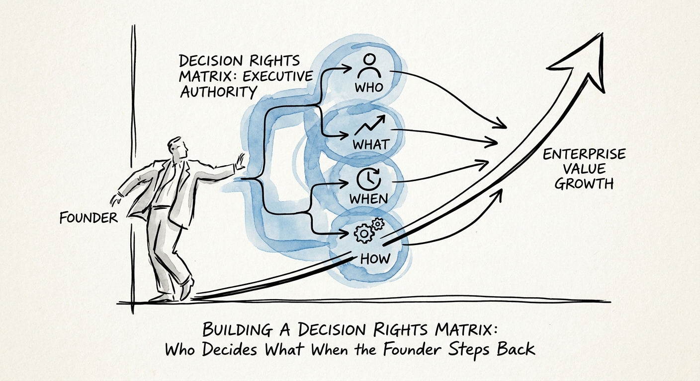 Graph showing enterprise value growth correlation with clear executive decision authority
