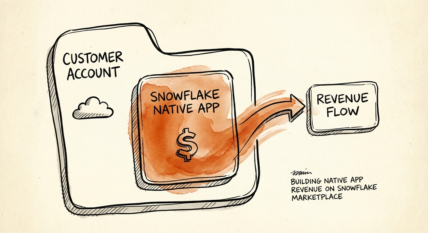 Diagram showing the architecture of a Snowflake Native App running inside a customer's account.