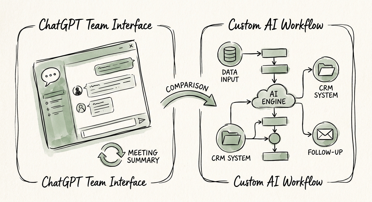 account and project teams reviewing meeting commitments and follow-up owners before AI-assisted task routing.