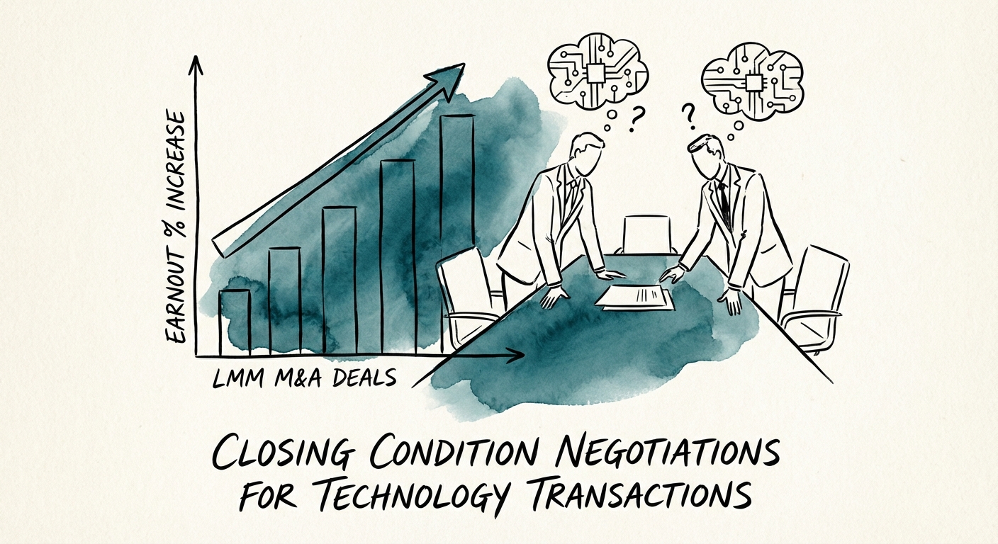 Chart showing the increase in earnout percentages in lower middle market M&A deals
