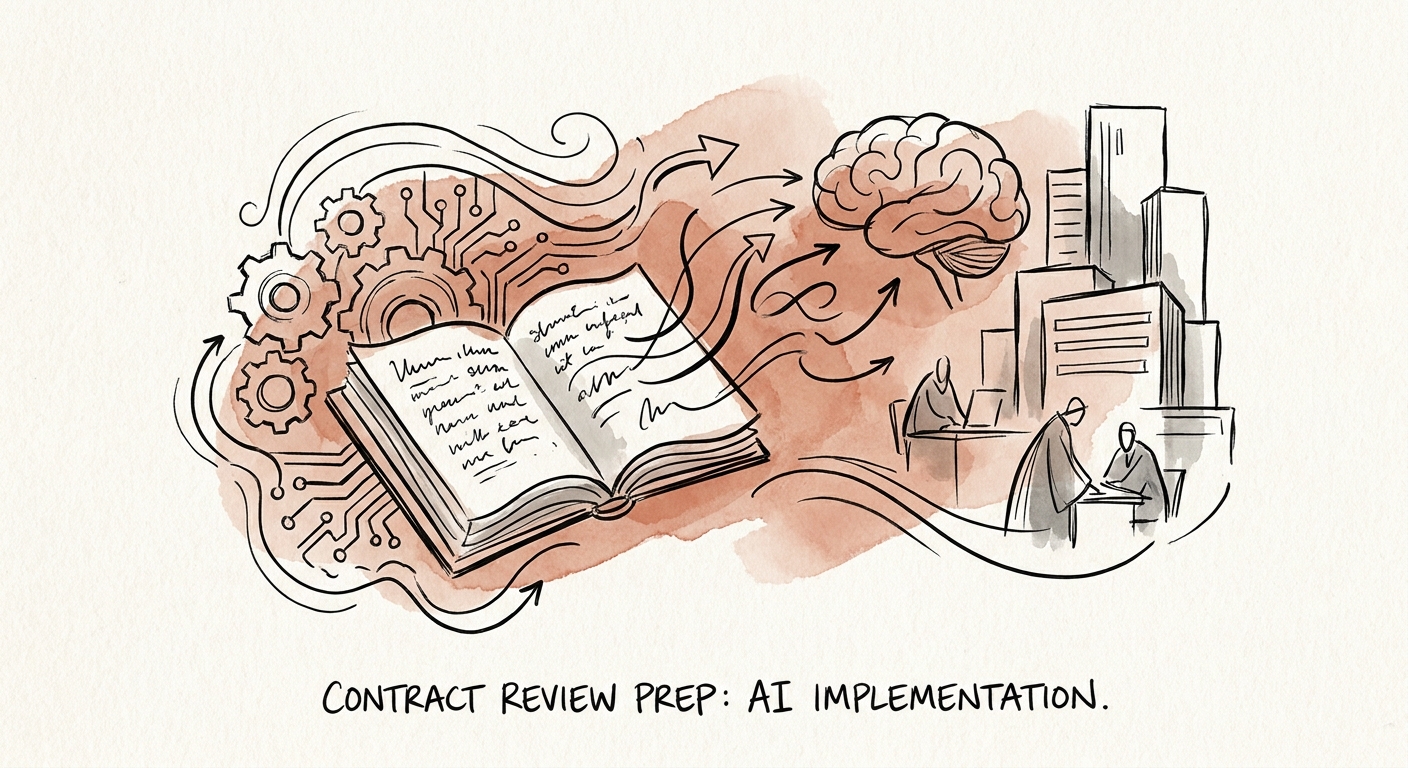 Professional services partner reviewing engagement letter terms, rate-card exceptions, conflict checks, and AI-prepared contract review evidence.