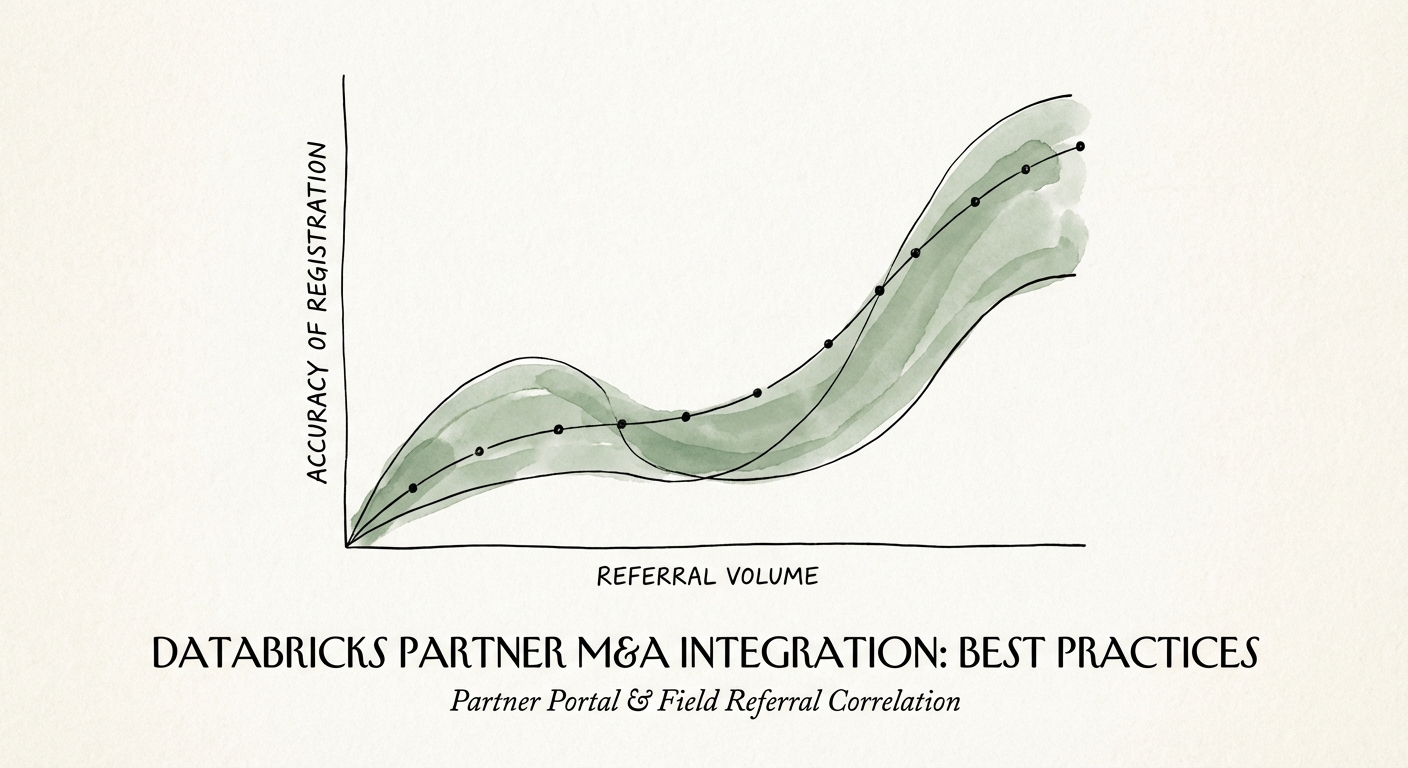 Graph showing the correlation between Partner Portal project registration accuracy and Databricks field referral volume.