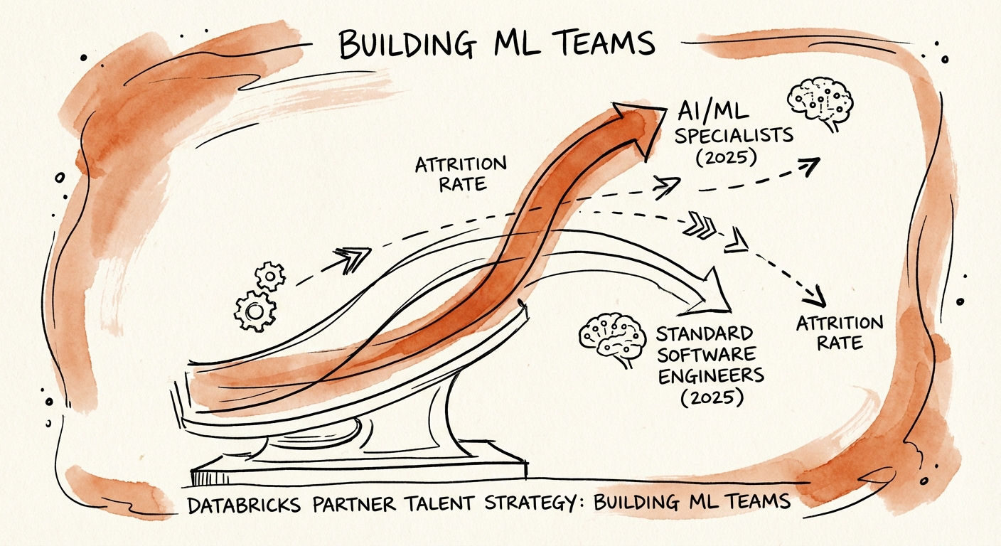 Comparison of attrition rates between standard software engineers and AI/ML specialists in 2025