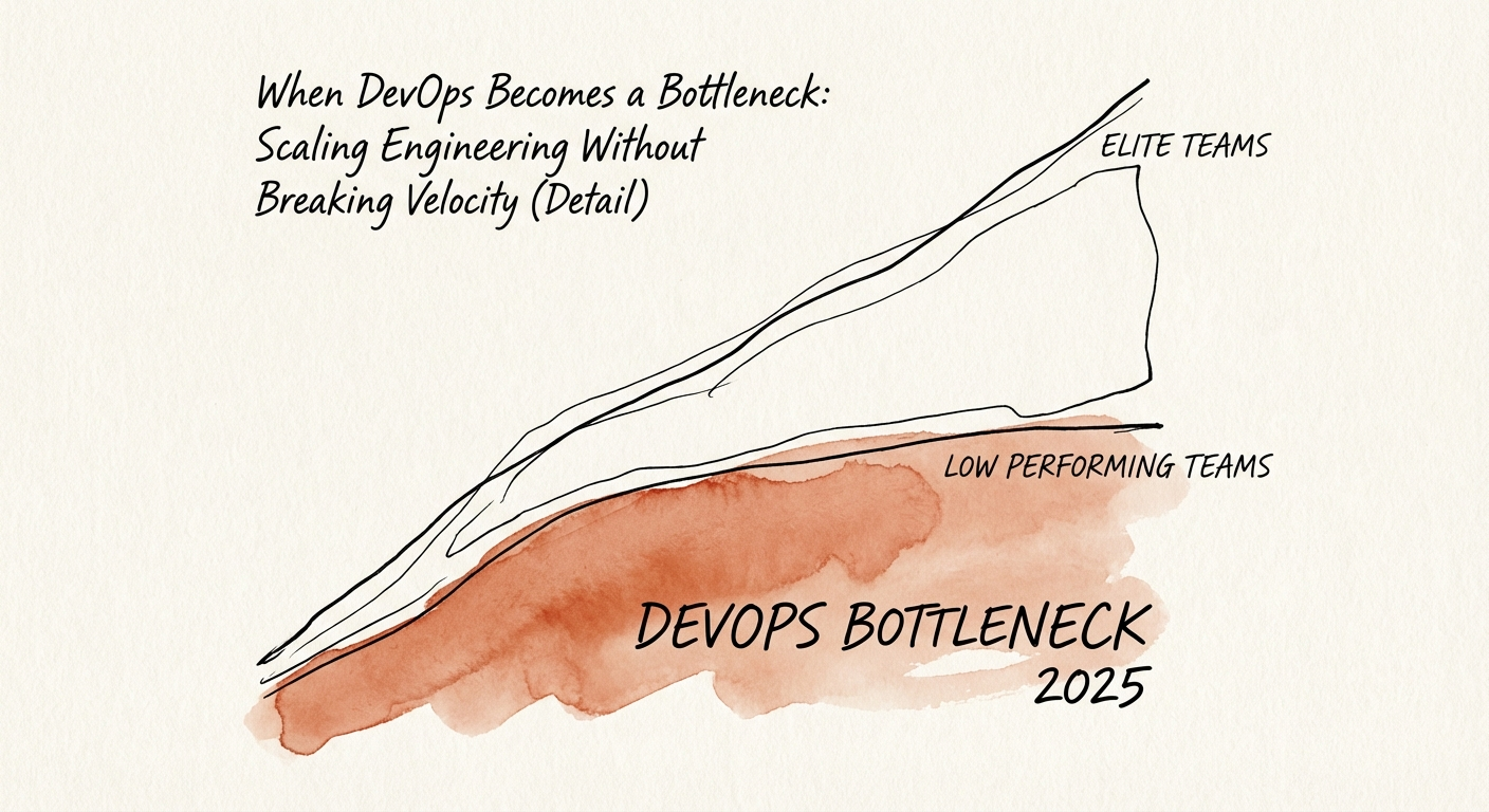 Graph showing the widening gap between elite and low performing
engineering teams in 2025
