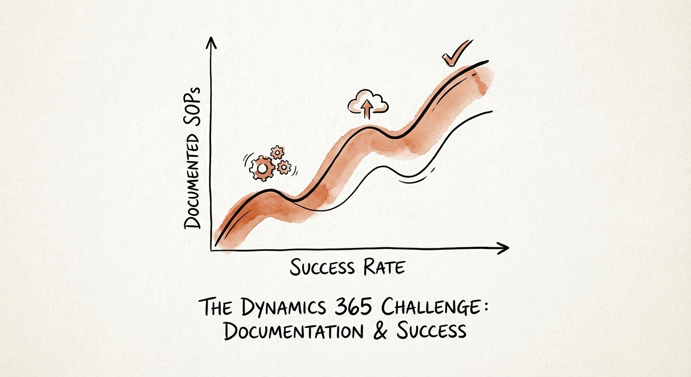 Graph showing the correlation between documented SOPs and Dynamics 365 implementation success rates.