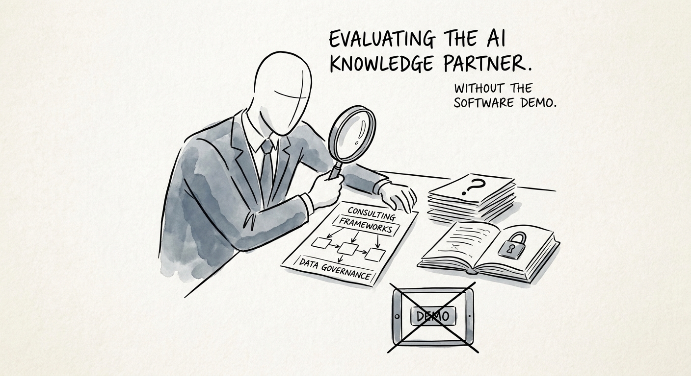 Leadership team reviewing a governed AI workflow plan for an AI knowledge assistant project.