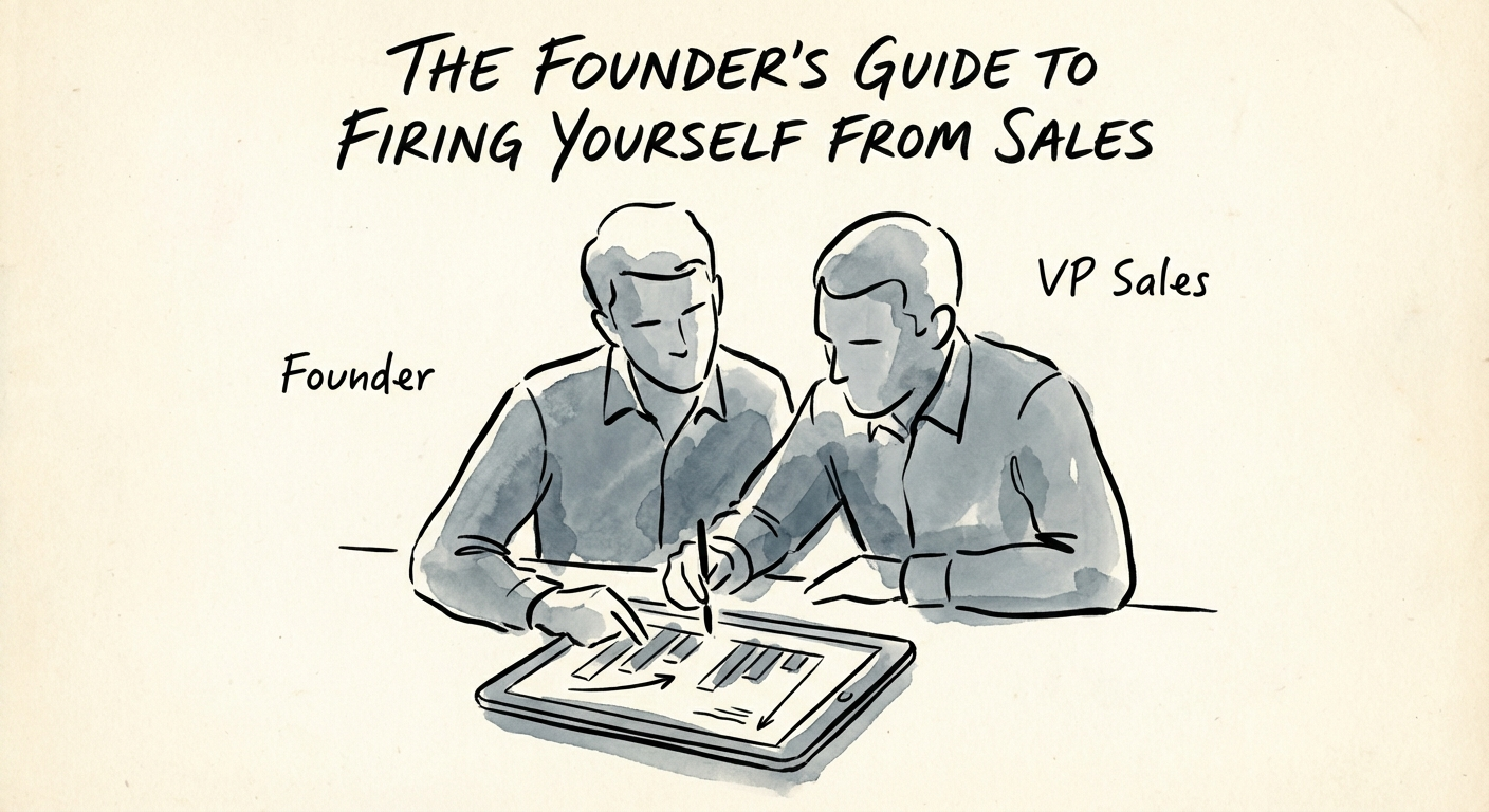 Founder and VP Sales analyzing a sales pipeline dashboard on a tablet