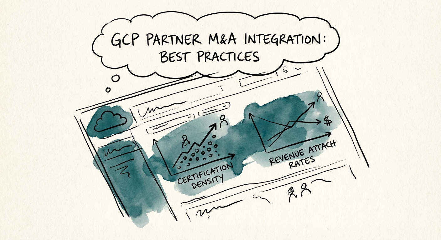 A dashboard displaying Google Cloud Partner certification density metrics and revenue attach rates.