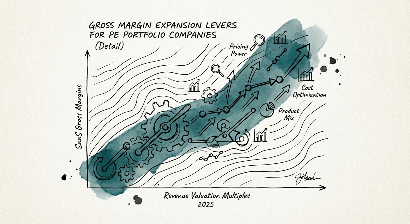 Chart showing correlation between SaaS Gross Margins and Revenue
Valuation Multiples in 2025.