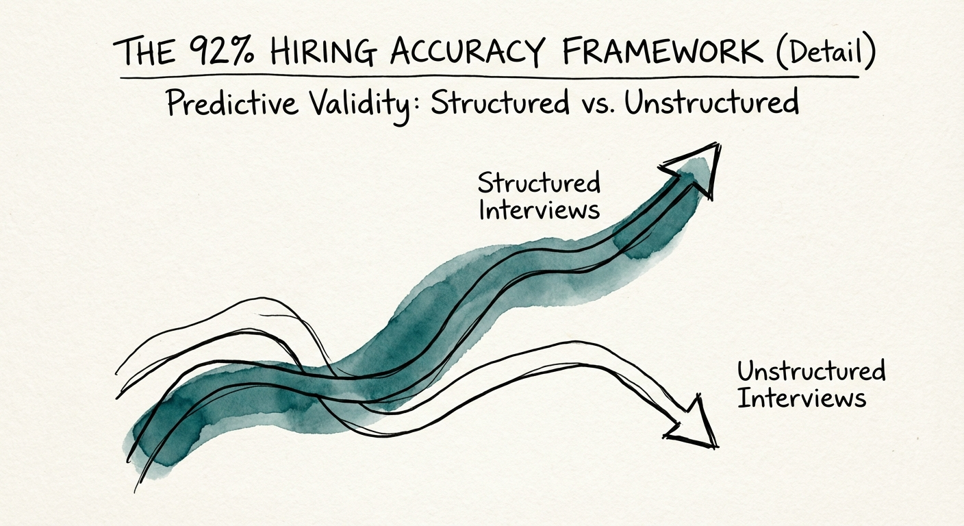 Graph showing the predictive validity of structured interviews
vs unstructured interviews