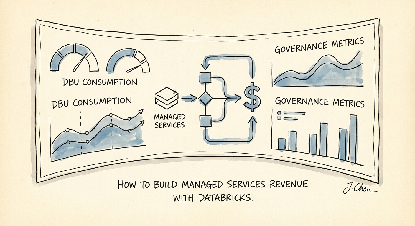 A dashboard showing Databricks DBU consumption optimization and Unity Catalog governance metrics.