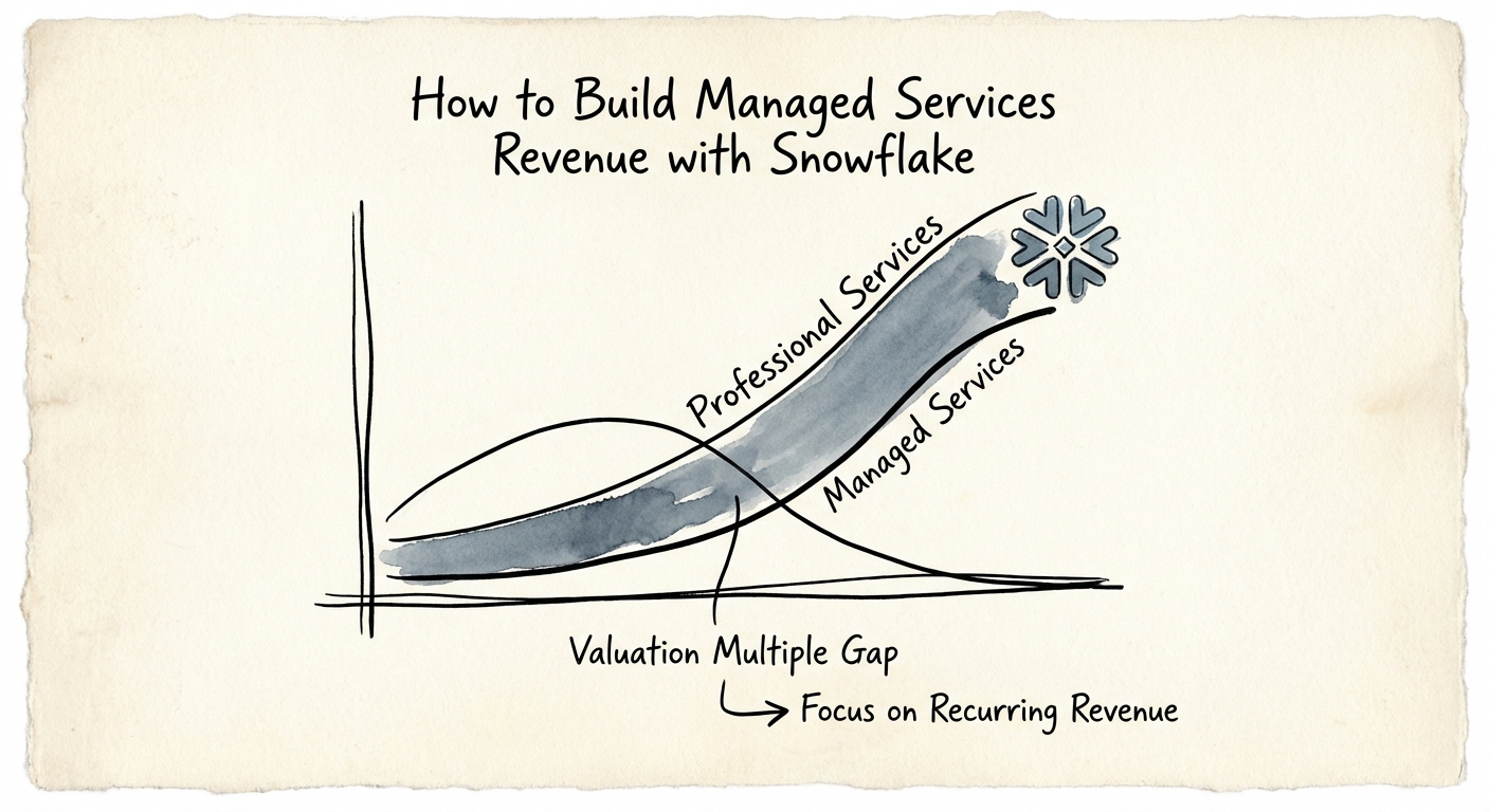Graph showing valuation multiple gap between professional services and managed services firms