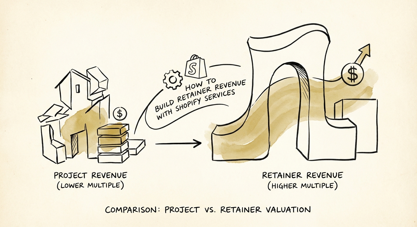 Comparison of Project Revenue vs Retainer Revenue Valuation Multiples
