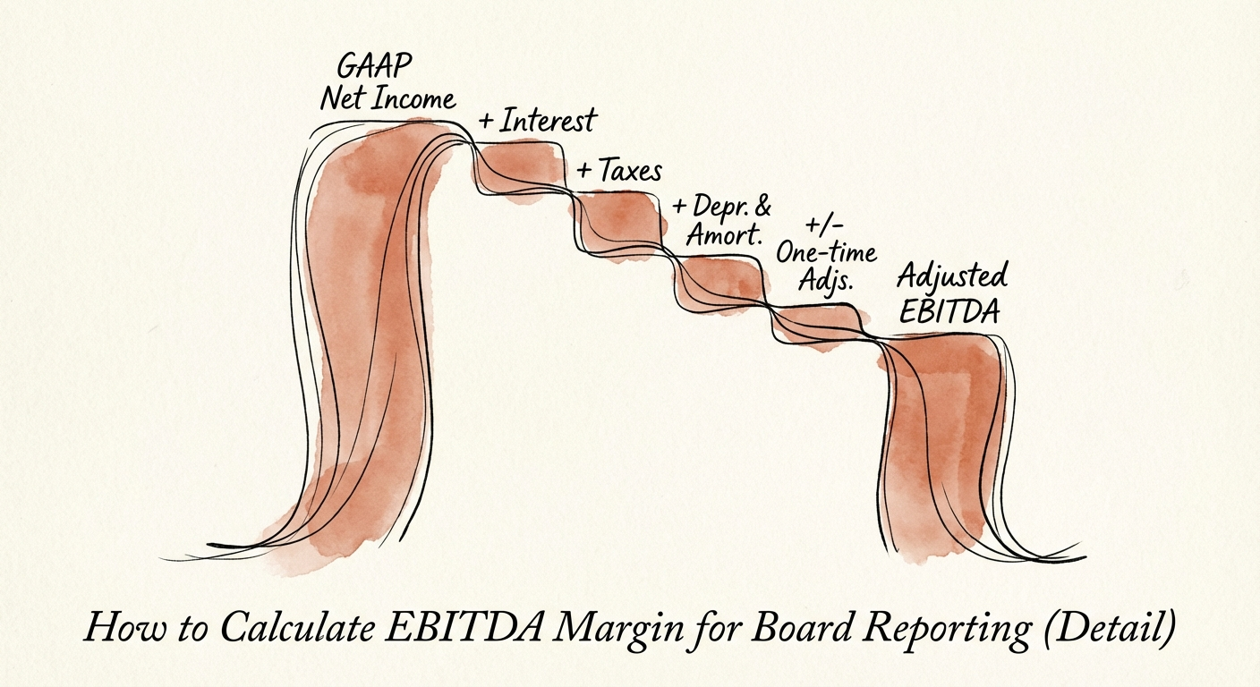 Graph comparing Management EBITDA vs Quality of Earnings adjusted EBITDA showing the valuation gap