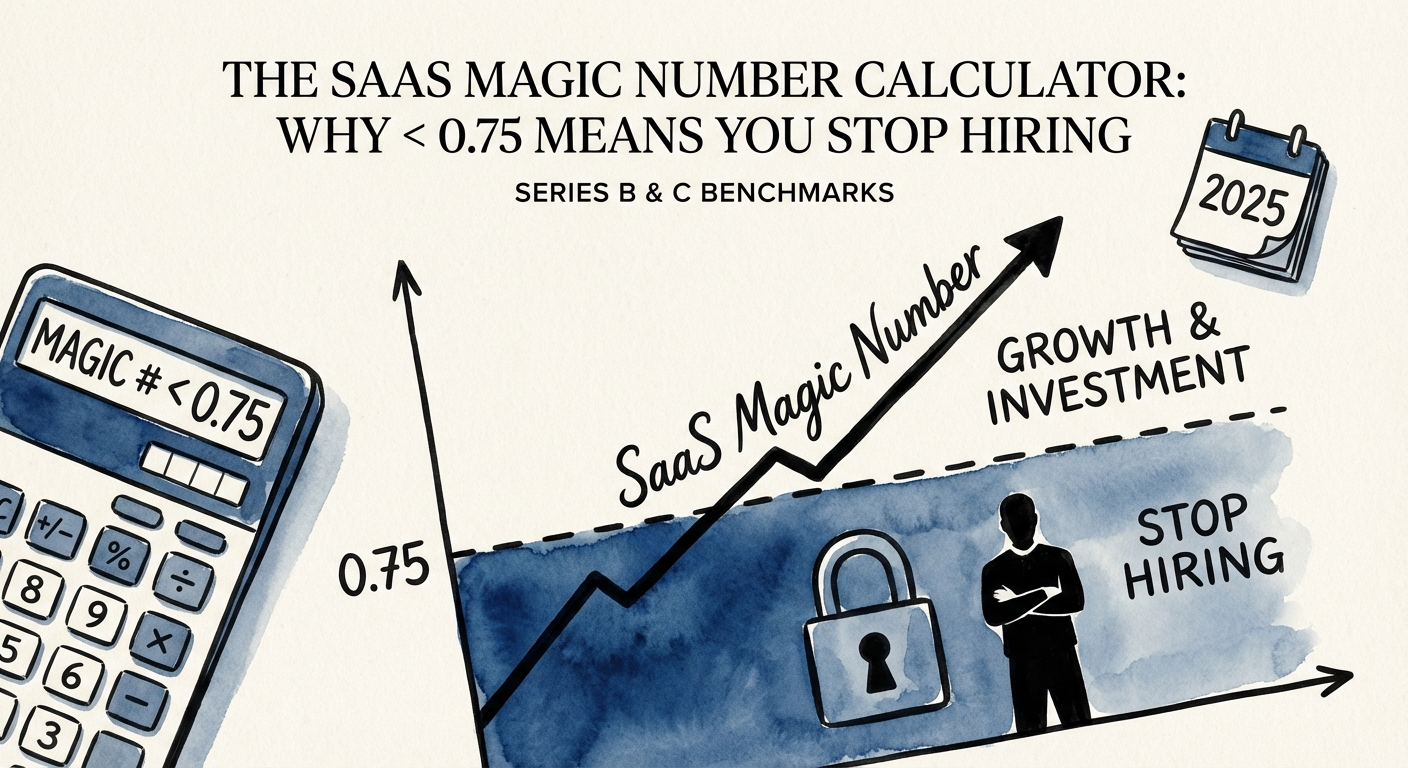 Chart showing SaaS Magic Number benchmarks for Series B and C companies in 2025