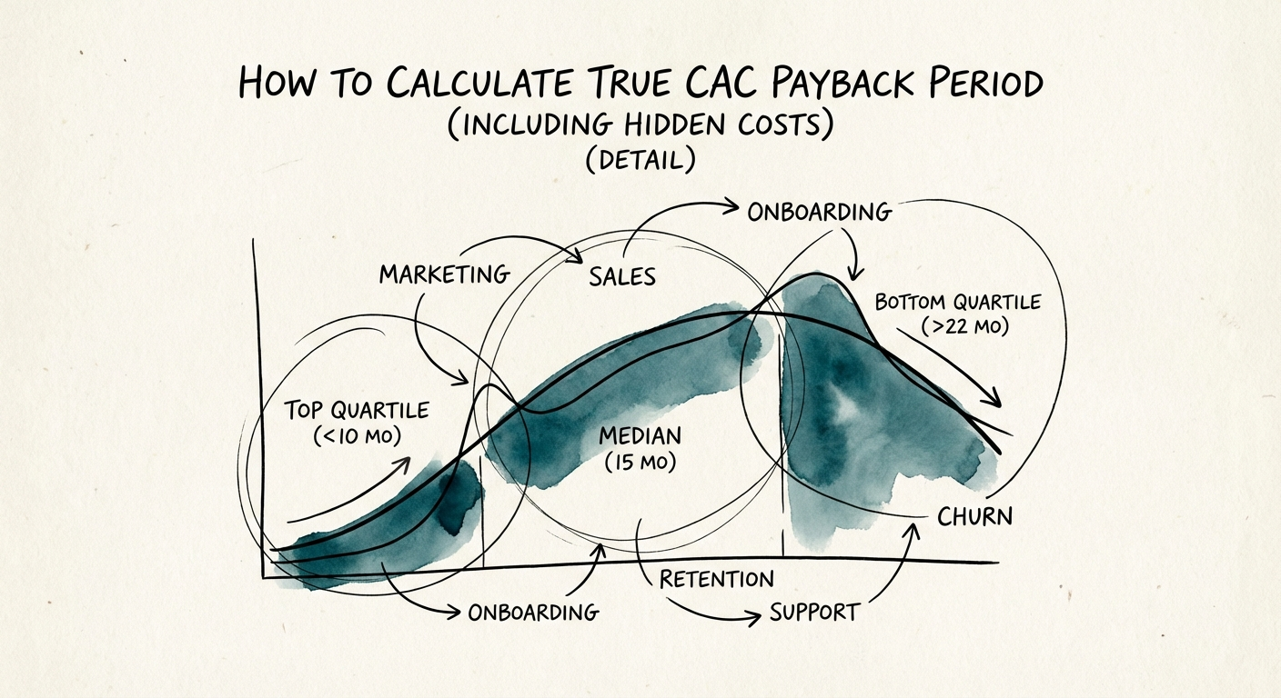 Diagnostic checklist for identifying hidden CAC costs in implementation and customer success teams.