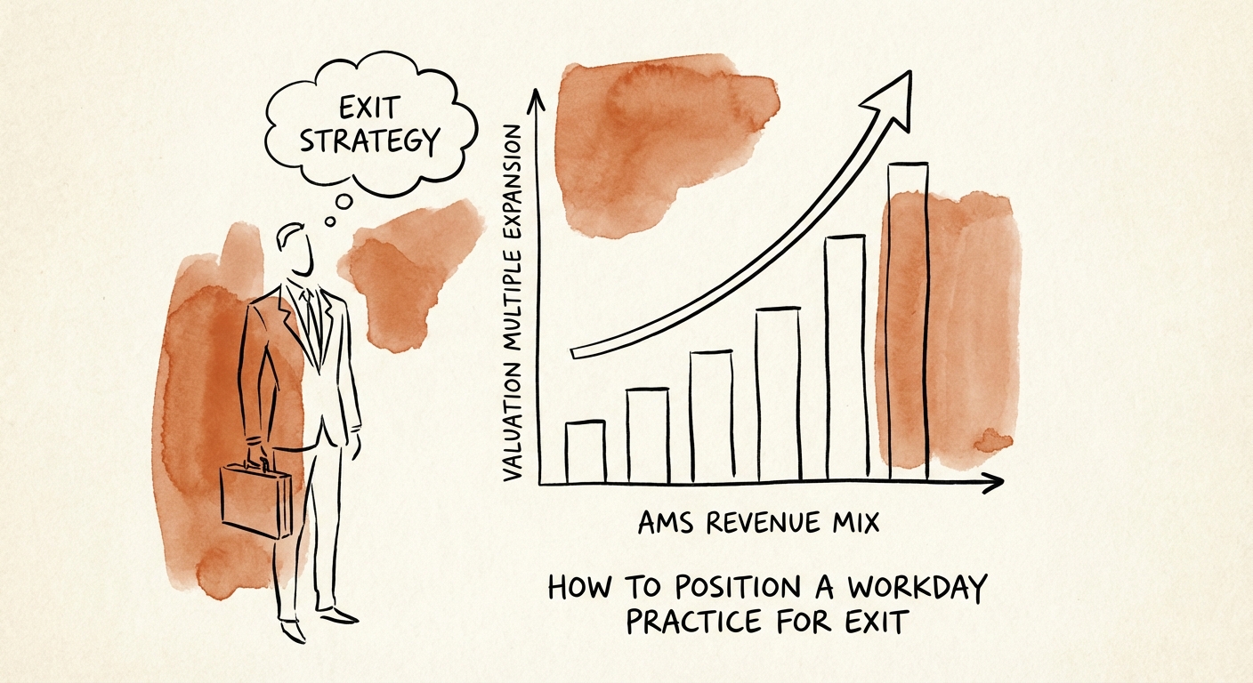 Chart showing valuation multiple expansion based on AMS revenue mix