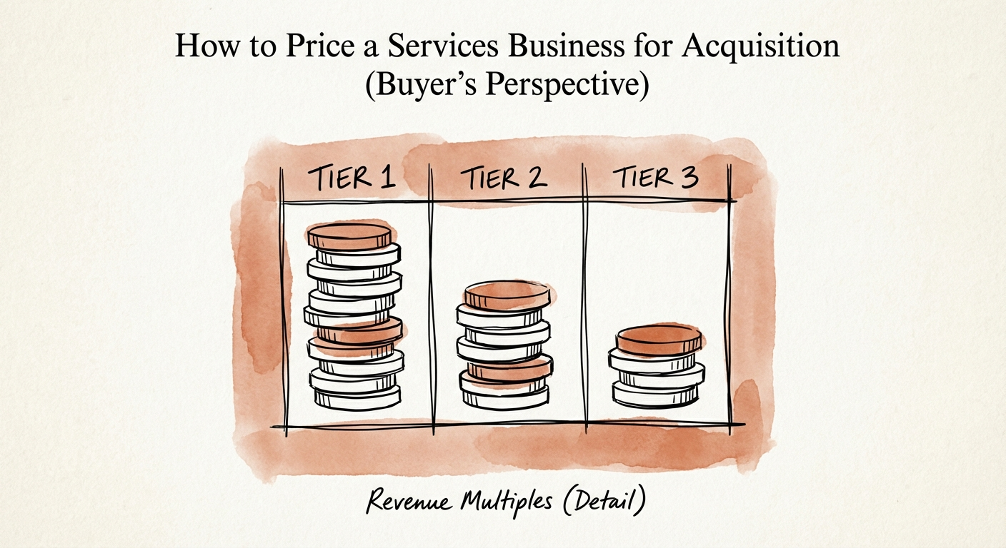 Chart comparing Tier 1, Tier 2, and Tier 3 revenue multiples
in professional services acquisitions