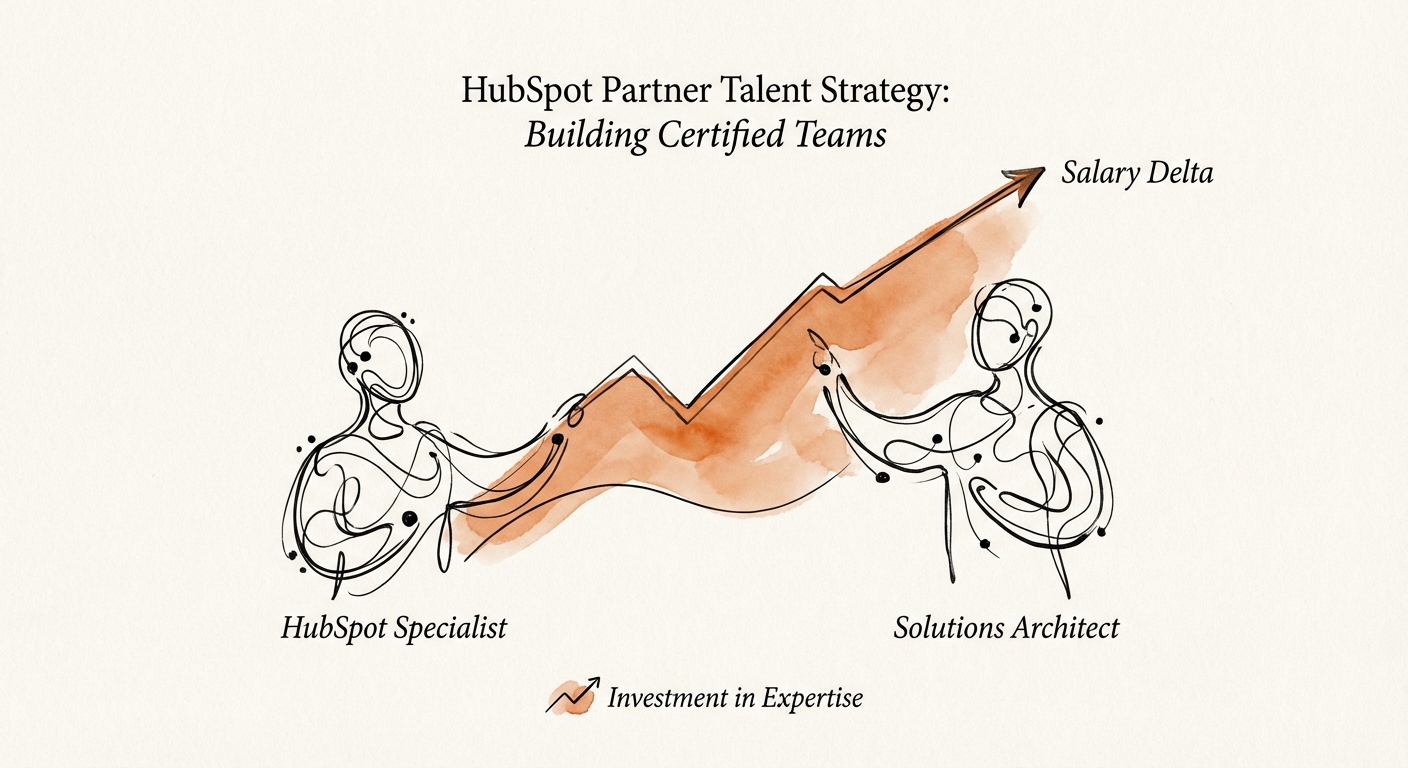 Chart showing salary delta between HubSpot Specialist and Solutions Architect